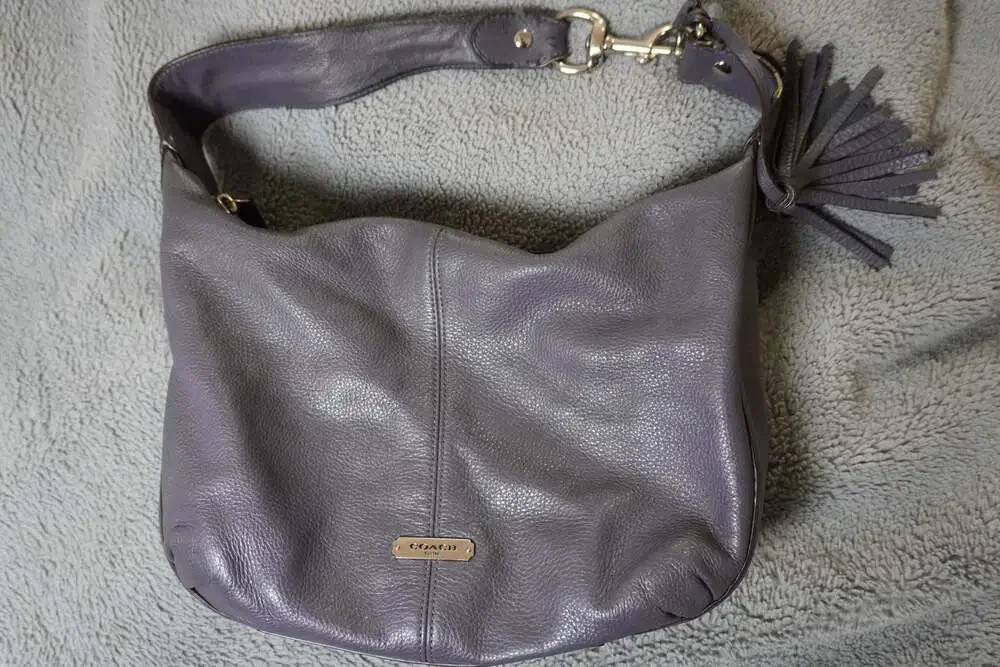 Coach Avery Pebbled Leather Hobo Shoulder Bag F23960 with Tassel